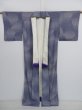 Photo9: 0729i03z950 Japanese Kimono Silk KOMON Navy Butterfly (9)