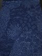 Photo1: 1Q02z60 Japanese Kimono Silk  FABRIC Indigo Flowers 39.4" (1)