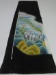 Photo6: 1G02z70 Japanese Kimono Silk  FABRIC Black Amanohashidate 44.9" (6)