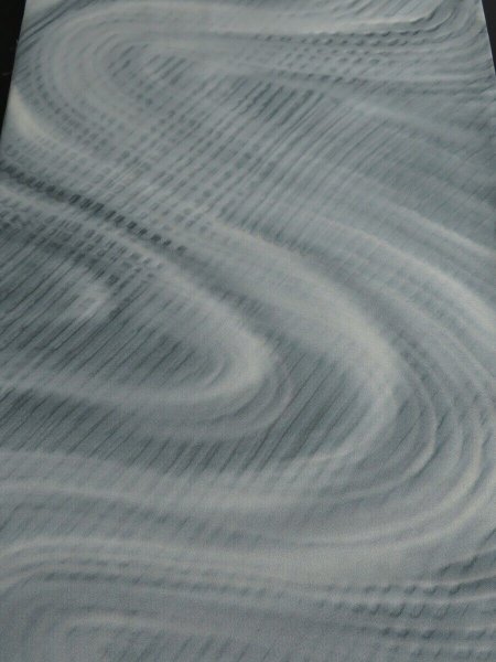 Photo1: 2N01z50 Japanese Kimono Silk  FABRIC Gray Stream 38.6" (1)