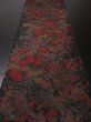 Photo5: 1H02z70 Japanese Kimono Crepe Silk  FABRIC Black Flowers 41.7" (5)