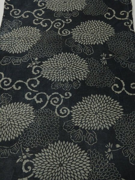 Photo1: 4M17z110 Vintage Japanese Kimono Cotton Momen Boro Fabric Indigo Katazome 66.1" (1)