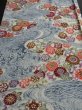 Photo1: 3Q01z70 Japanese Kimono Crepe Silk  FABRIC Off-white Flowers, Stream 44.9" (1)