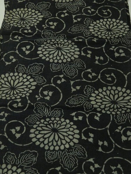 Photo1: 4M12z70 Vintage Japanese Kimono Cotton Momen Boro Fabric Indigo Katazome 55.1" (1)