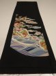 Photo7: 2L02z70 Japanese Kimono Silk Artist work FABRIC Black Phoenix 44.1" (7)