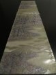 Photo7: 1A02z140 Japanese Kimono Silk OBI FABRIC Silver Mountain, Trees 53.5" (7)