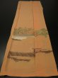 Photo6: 3N01z120 Japanese Kimono Silk  FABRIC Light apricot orange Garden 45.7" (6)