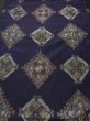 Photo1: 3F05z40 Vintage Japanese Kimono Silk MEISEN FABRIC Dark purple   53.5" (1)