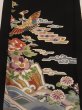 Photo1: 2L02z70 Japanese Kimono Silk Artist work FABRIC Black Phoenix 44.1" (1)