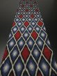 Photo5: 1Y03z80 Vintage Japanese Kimono Silk  FABRIC Black, Navy, Dark red   59.8" (5)