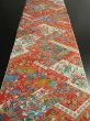 Photo5: 1L02z60 Japanese Kimono Silk  FABRIC Orangered Sensu, Flowers 39.4" (5)