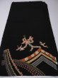 Photo6: 2i02z150 Japanese Kimono Silk  FABRIC Black Birds 48" (6)