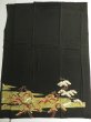 Photo5: 2Q02z160 Vintage Japanese Kimono Silk  FABRIC Black Pine tree 48.8" (5)