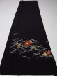 Photo4: 2N02z80 Japanese Kimono Silk  FABRIC Black Pine needle 51.2" (4)