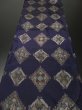 Photo5: 3F01z30 Vintage Japanese Kimono Silk MEISEN FABRIC Dark purple   37.8" (5)