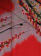 Photo9: 3L02z40 Vintage Japanese Kimono Silk MEISEN FABRIC Orangered Plum branch 50.4" (9)