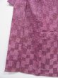 Photo2: 0323N02z730 Vintage Japanese Kimono Wool KOMON Pink Dark purle Ichimathu (2)