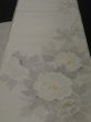 Photo8: 1D01z80 Japanese Kimono Silk OBI FABRIC Off-white Peony 47.2" (8)