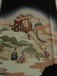 Photo1: 3H03z70 Japanese Kimono Silk  FABRIC Black Feudal lord 44.1" (1)