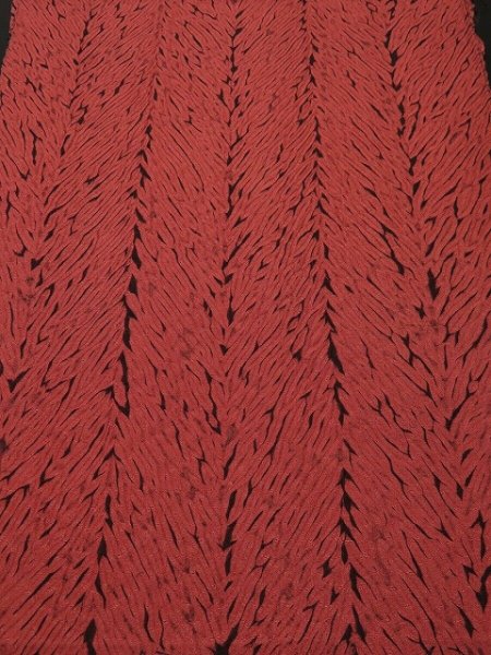 Photo1: 3R01z50 Japanese Kimono Silk  FABRIC Poppy red Shibori dyeing 36.2" (1)