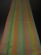 Photo5: 2F06z70 Japanese Kimono Silk  FABRIC Green, Orange-Brown, Ochre Seigaiha 40.9" (5)