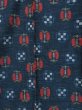 Photo3: 0203N10z770 Vintage Japanese Kimono Wool KOMON Slategray Camellia (3)