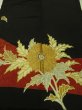 Photo1: 4i02z150 Vintage Japanese Kimono Silk  FABRIC Black Chrysanthemum 48.8" (1)