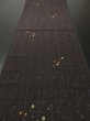 Photo5: 3Q02z50 Vintage Japanese Kimono Silk  FABRIC Black-Brown Branch 33.1" (5)