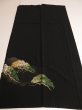 Photo6: 3Q03z140 Japanese Kimono Silk  FABRIC Black Pine 43.3" (6)