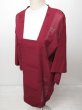 Photo8: 0902T08z320 Japanese Kimono Silk See through HAORI COAT  Burgundy (8)