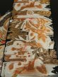 Photo8: 1B02z210 Vintage Japanese Kimono Silk OBI FABRIC Off-white Flower 47.2" (8)