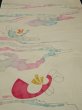 Photo1: 3Q05z80 Japanese Kimono Silk  FABRIC Off-white Camellia 60.6" (1)