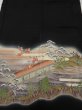 Photo1: 2H02z140 Japanese Kimono Silk Artist work FABRIC Black Garden 47.2" (1)