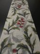 Photo5: 1Q01z40 Vintage Japanese Kimono Silk MEISEN FABRIC Light gray Plants 46.5" (5)