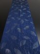 Photo5: 1C03z80 Vintage Japanese Kimono Silk  FABRIC Navy Leaves 48.8" (5)