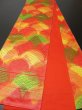 Photo5: 0709Y05z570 Vintage Japanese Kimono Silk FUKURO OBI Orangered Seigaiha 162.2" (5)