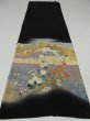 Photo6: 3M03z80 Japanese Kimono Silk Rinpa Artist work FABRIC Black Crane 44.1" (6)