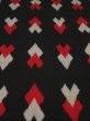 Photo1: 1Z04z90 Vintage Japanese Kimono Silk  FABRIC Black Hearts 64.6" (1)