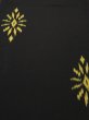 Photo2: 1N02z60 Vintage Japanese Kimono Silk  FABRIC Black Chrysanthemum 38.6" (2)