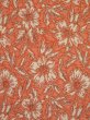 Photo4: 0417N01z810 Vintage Japanese Kimono Silk KOMON Coral orange Flower (4)