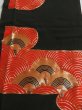 Photo1: 3C02z90 Japanese Kimono Silk  FABRIC Black Seigaiha 48" (1)