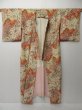 Photo8: 0307H06z680 Vintage Japanese Kimono Silk KOMON Off-white Trees (8)