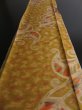 Photo5: 3H03z40 Vintage Japanese Kimono Silk MEISEN FABRIC Yellow ochre Leaf 55.9" (5)