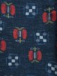 Photo4: 0203N10z770 Vintage Japanese Kimono Wool KOMON Slategray Camellia (4)