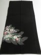 Photo6: 1W02z130 Japanese Kimono Silk  FABRIC Black Peony, Bird 46.5" (6)