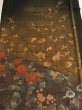 Photo1: 1F03z70 Japanese Kimono Silk Artist work FABRIC Black Flowers 46.5" (1)