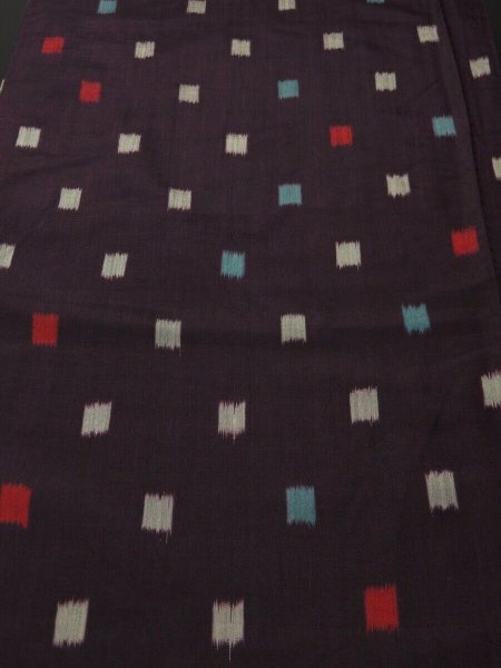 Photo1: 2W06z50 Vintage Japanese Kimono Silk MEISEN FABRIC Dark grape   59.8" (1)