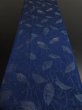 Photo5: 1C02z70 Vintage Japanese Kimono Silk  FABRIC Navy Leaves 40.2" (5)