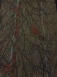 Photo1: 1U06z60 Japanese Kimono Silk  FABRIC Dark gray-brown Trees 60.6" (1)