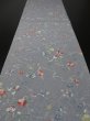 Photo5: 2J02z60 Japanese Kimono Silk  FABRIC Gray Camellia 47.2" (5)